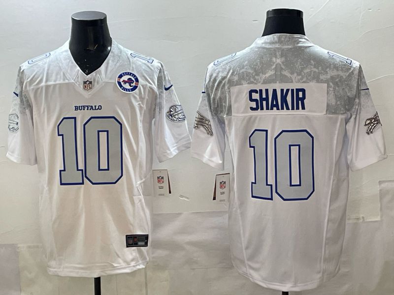 Men 2025 Buffalo Bills #10 Shakir white 5th generation Throwback Nike Limited NFL Jersey style 035